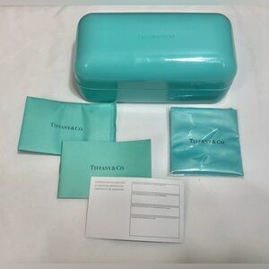 Tiffany & Co. Sunglasses Eyeglasses Case Hard Clamshell Turquoise Box Paperwork